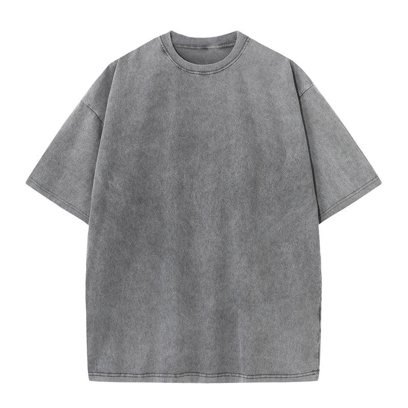 Men’s Vintage Washed Cotton T-Shirt – Oversized Streetwear Tee