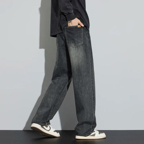 Korean Wide-Leg Fleece Jeans - Streetwear Comfort