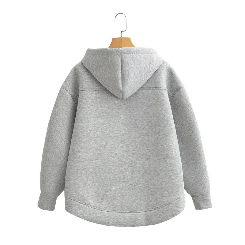 Women’s Oversized Zip-Up Hoodie – Autumn Casual Jacket