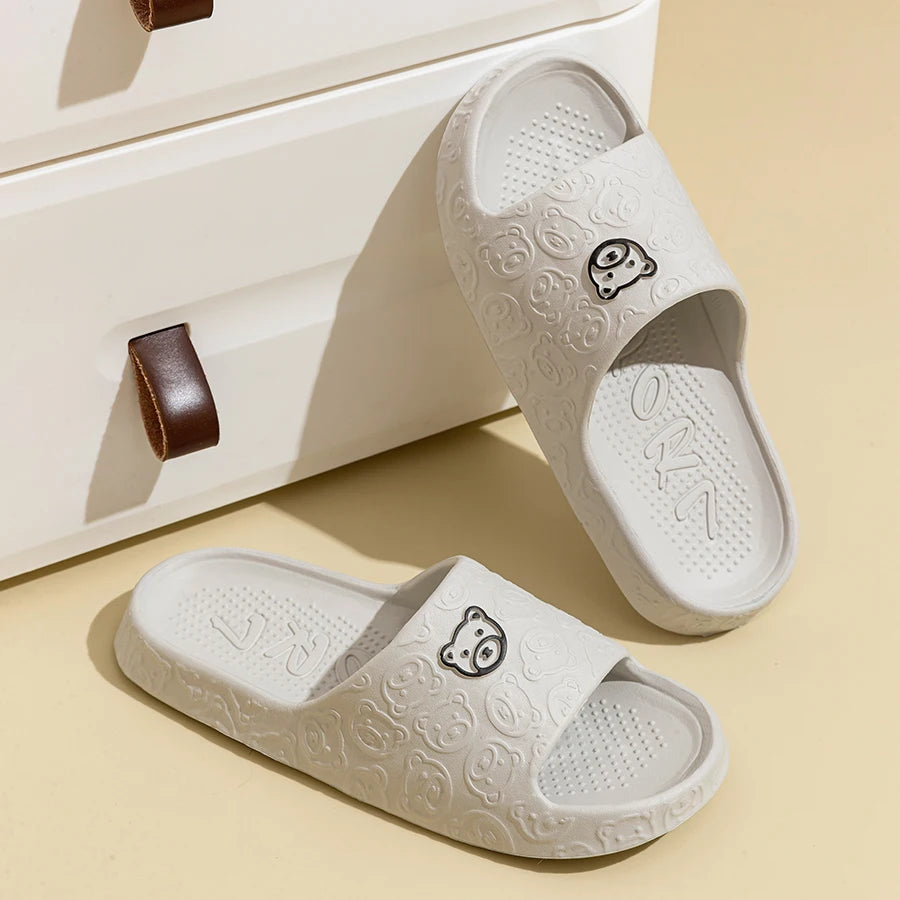 Little Bear Couple Slides – Summer Indoor &amp; Casual Slippers