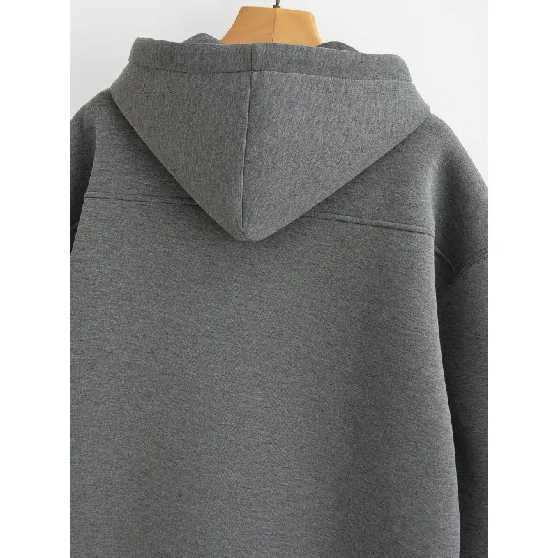 Women’s Oversized Zip-Up Hoodie – Autumn Casual Jacket