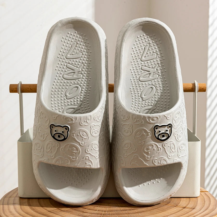 Little Bear Couple Slides – Summer Indoor &amp; Casual Slippers