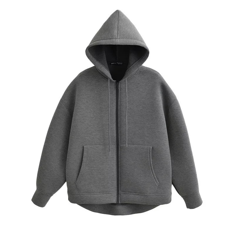 Women’s Oversized Zip-Up Hoodie – Autumn Casual Jacket