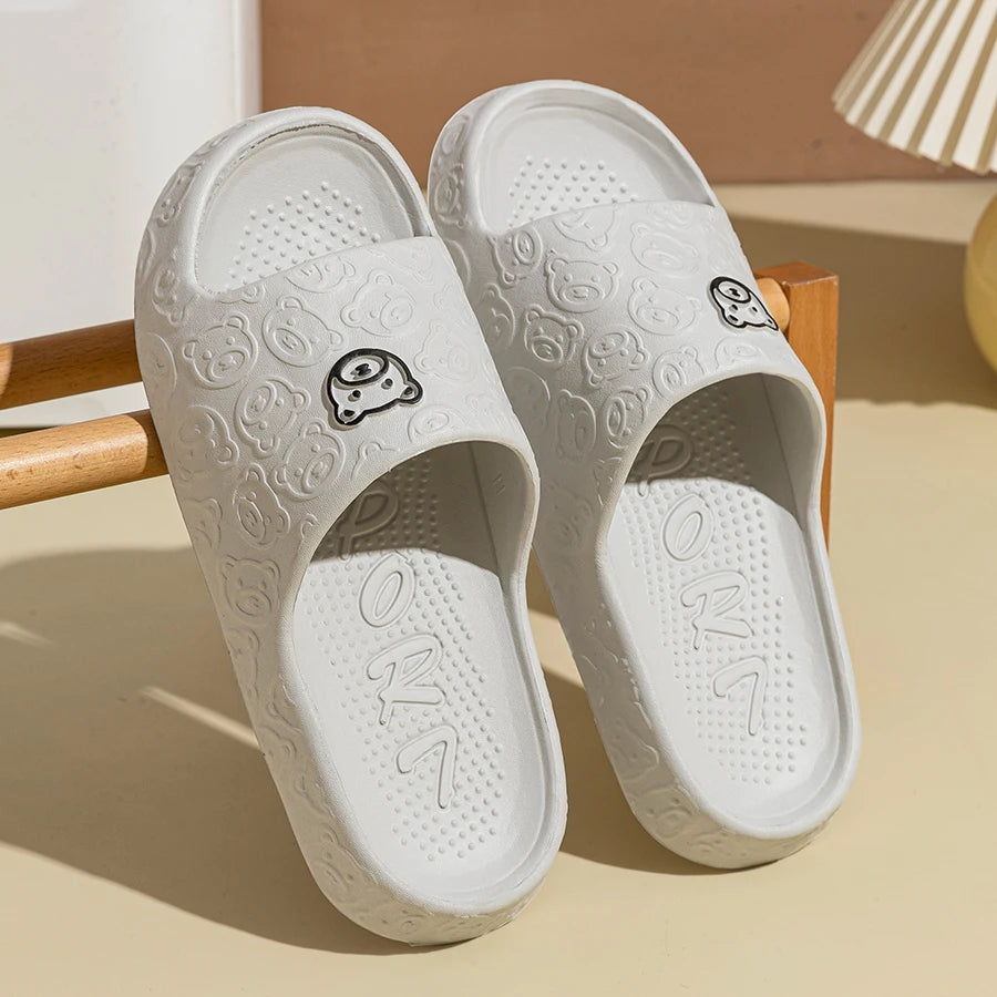 Little Bear Couple Slides – Summer Indoor &amp; Casual Slippers