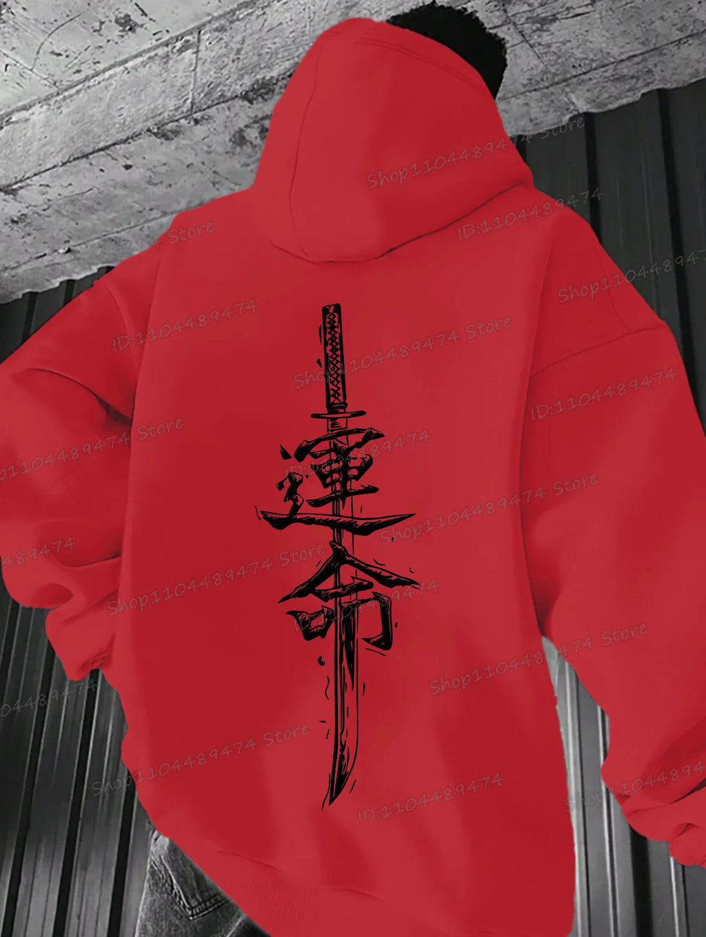 Men’s Letter Print Hoodie – Japanese Style Casual Streetwear