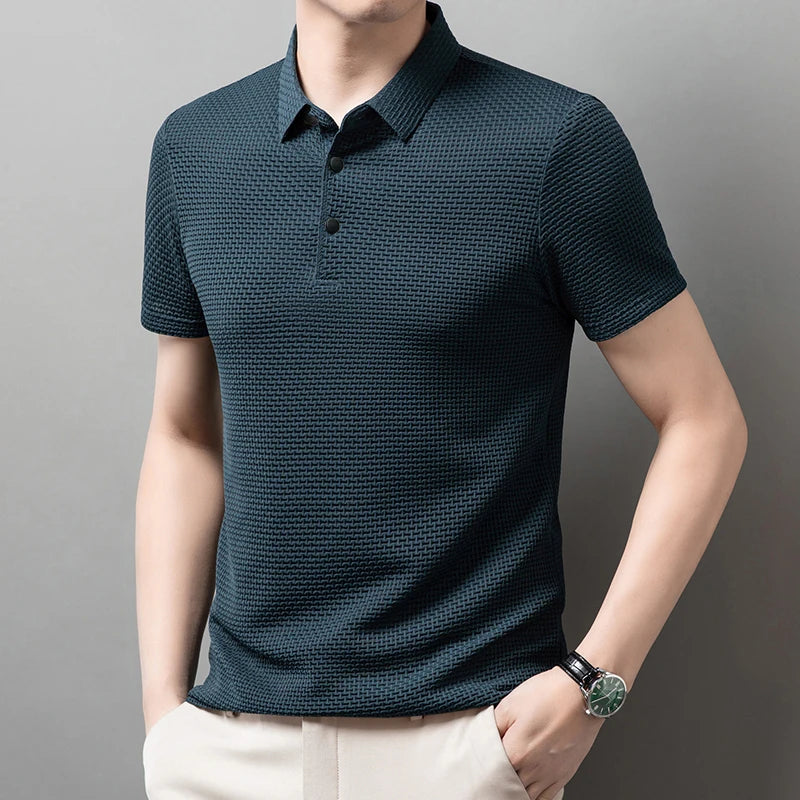 Men’s Business Casual Polo Shirt – Short Sleeve Summer Top