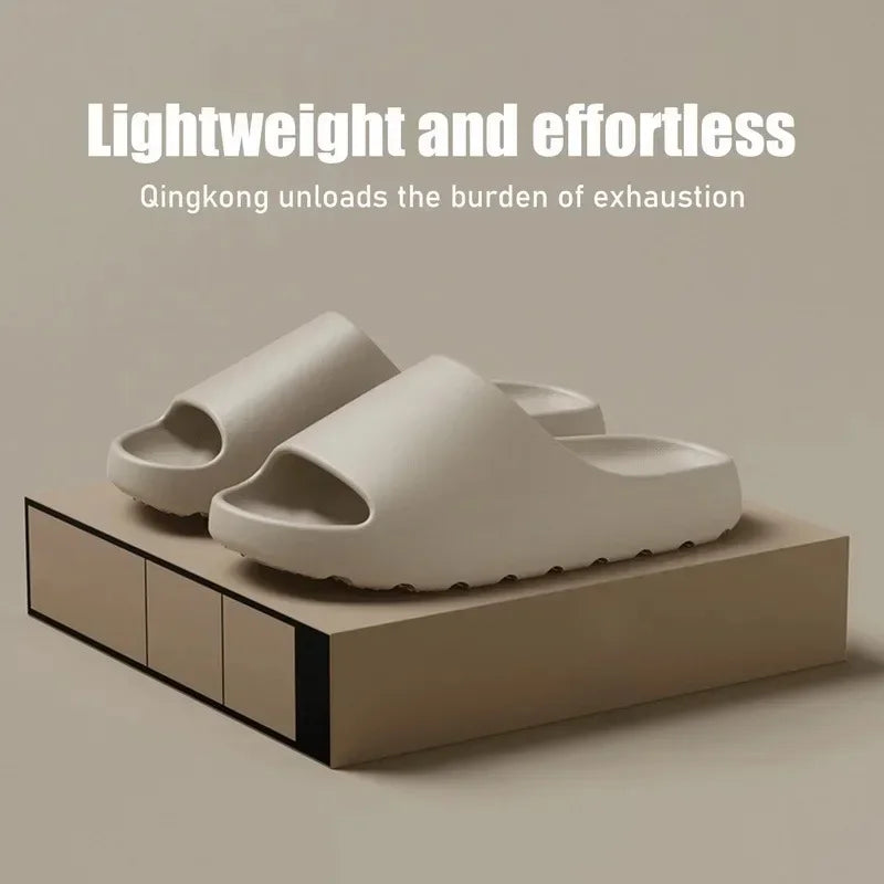 Coconut Cloud Slides – Thick-Soled Summer Sandals