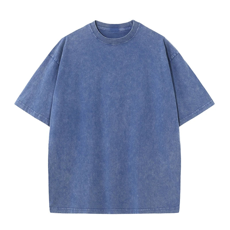 Men’s Vintage Washed Cotton T-Shirt – Oversized Streetwear Tee