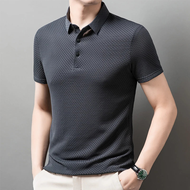 Men’s Business Casual Polo Shirt – Short Sleeve Summer Top