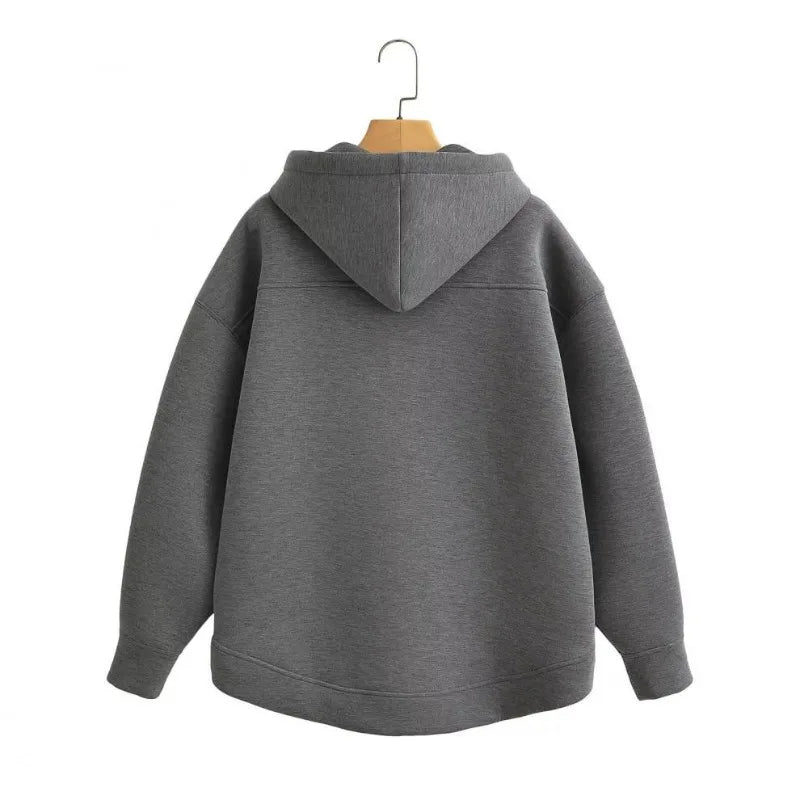 Women’s Oversized Zip-Up Hoodie – Autumn Casual Jacket