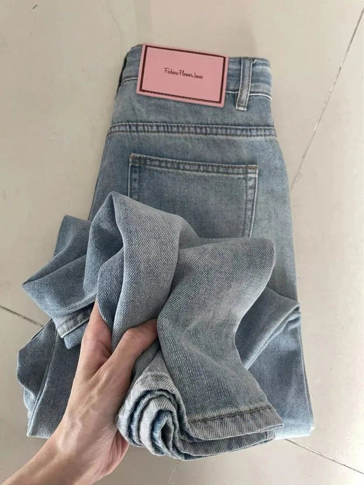 Women’s Wide-Leg Baggy Jeans – Vintage Y2K Punk Streetwear