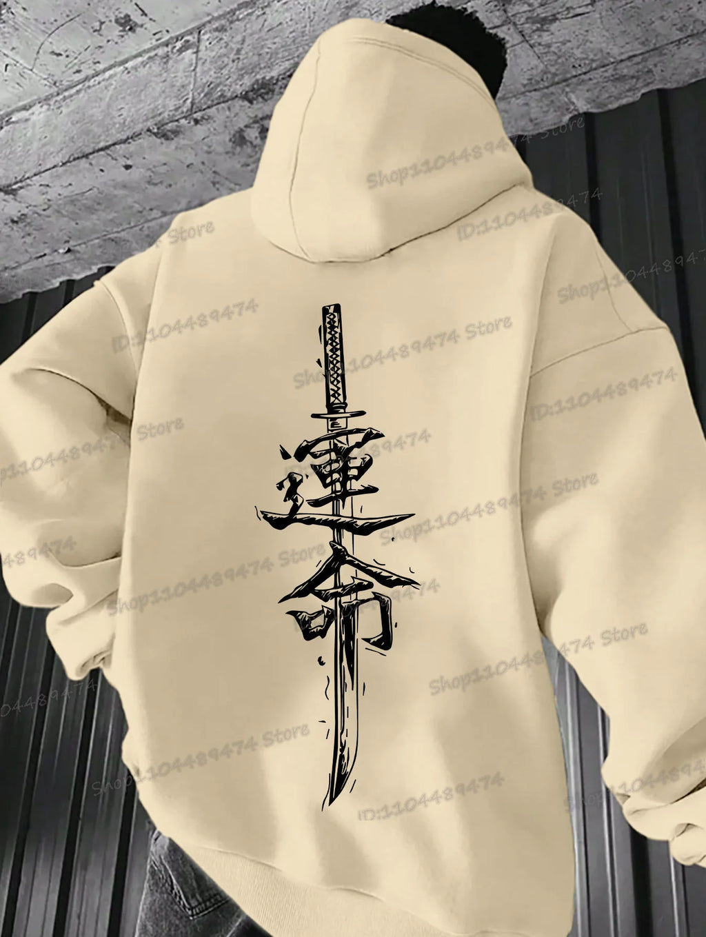 Men’s Letter Print Hoodie – Japanese Style Casual Streetwear