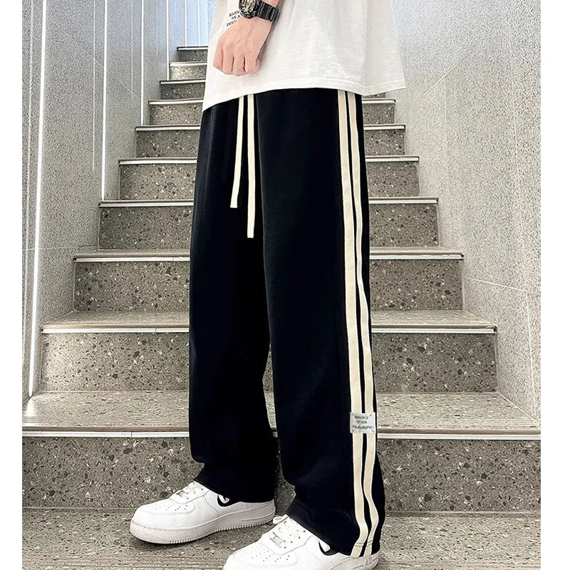 American Striped Wide-Leg Sweatpants – Summer Street Style Essential