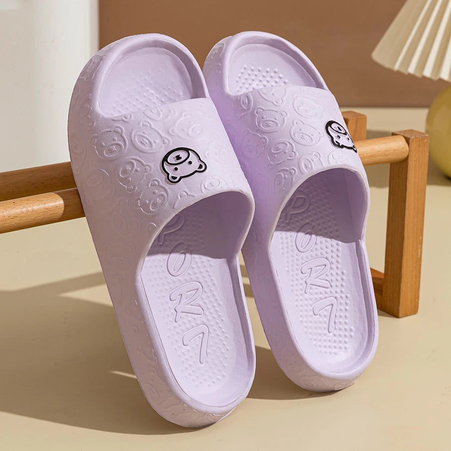 Little Bear Couple Slides – Summer Indoor &amp; Casual Slippers