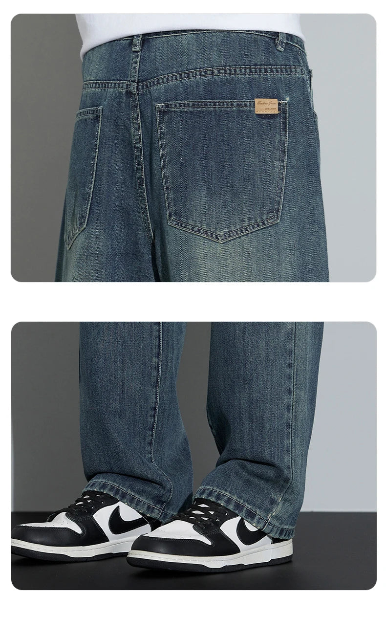 Korean Wide-Leg Fleece Jeans - Streetwear Comfort