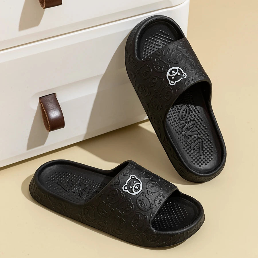 Little Bear Couple Slides – Summer Indoor &amp; Casual Slippers