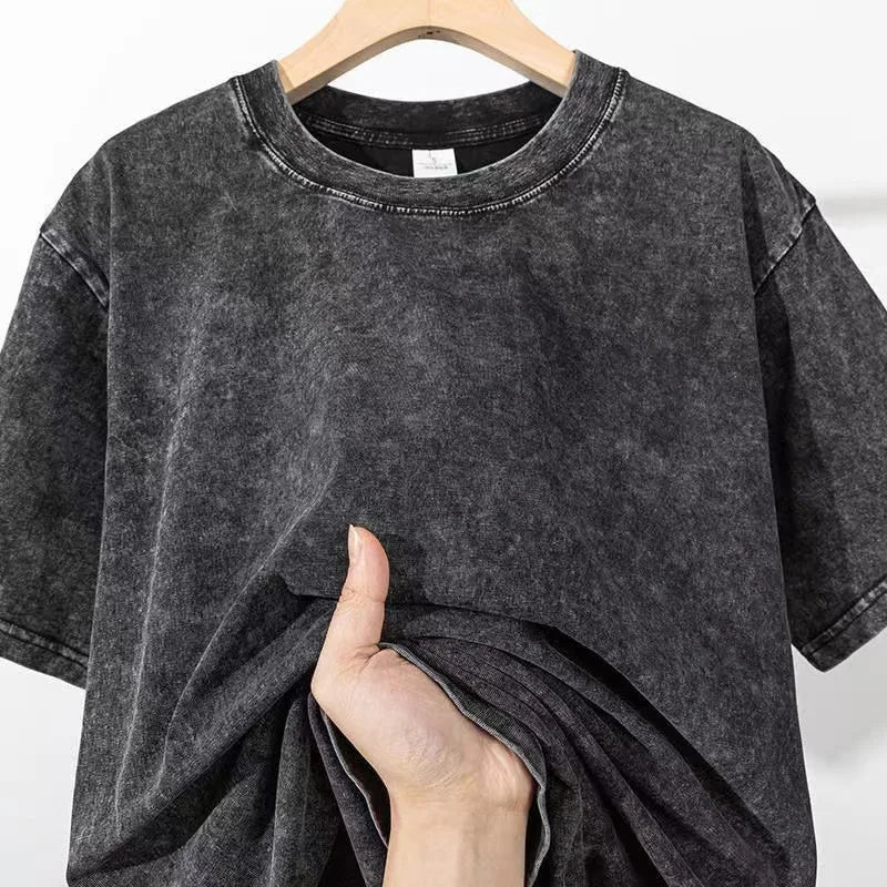 Men’s Vintage Washed Cotton T-Shirt – Oversized Streetwear Tee