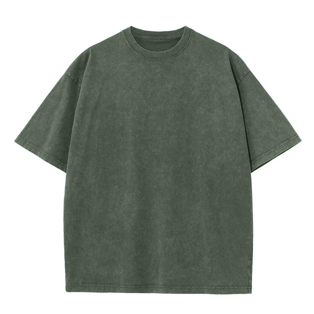 Men’s Vintage Washed Cotton T-Shirt – Oversized Streetwear Tee