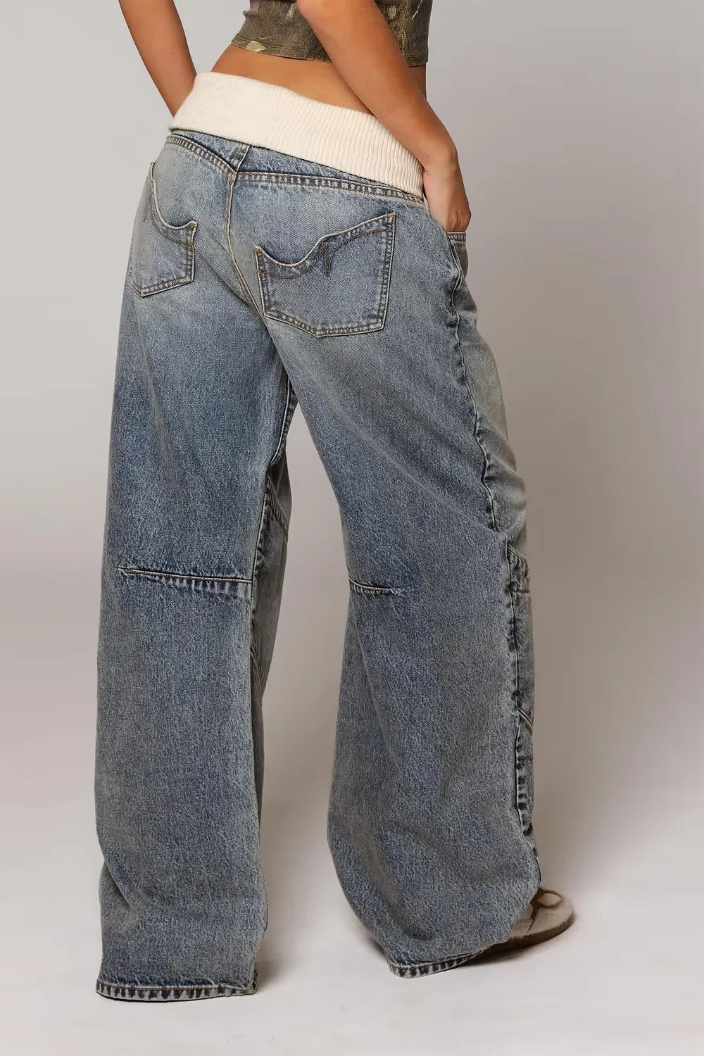 Y2K Retro Wide-Leg Jeans – Korean Hip-Hop Streetwear