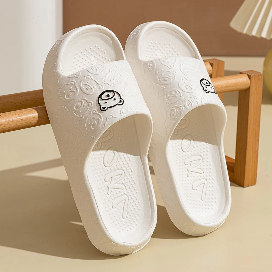 Little Bear Couple Slides – Summer Indoor &amp; Casual Slippers
