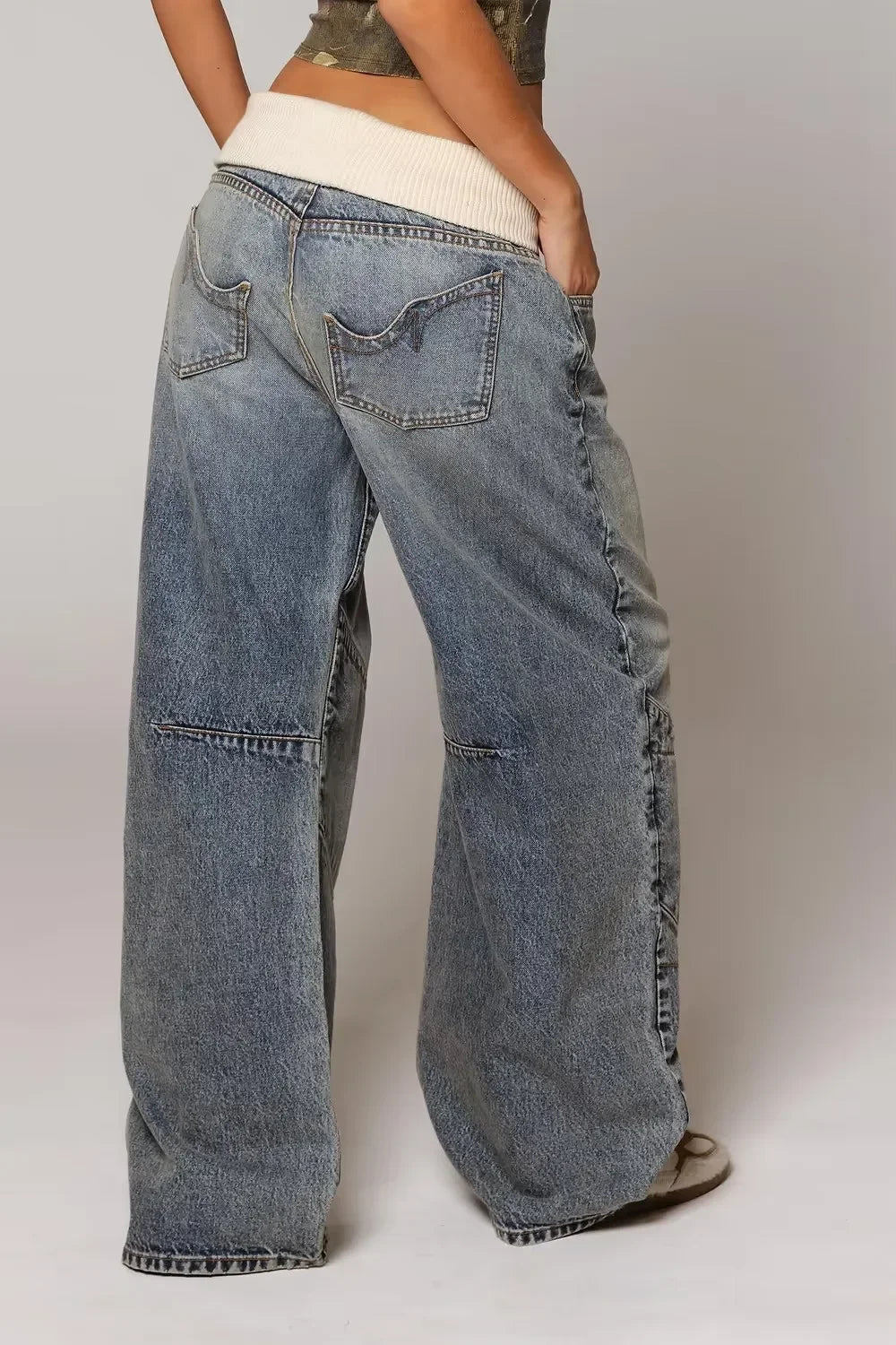 Y2K Retro Wide-Leg Jeans – Korean Hip-Hop Streetwear