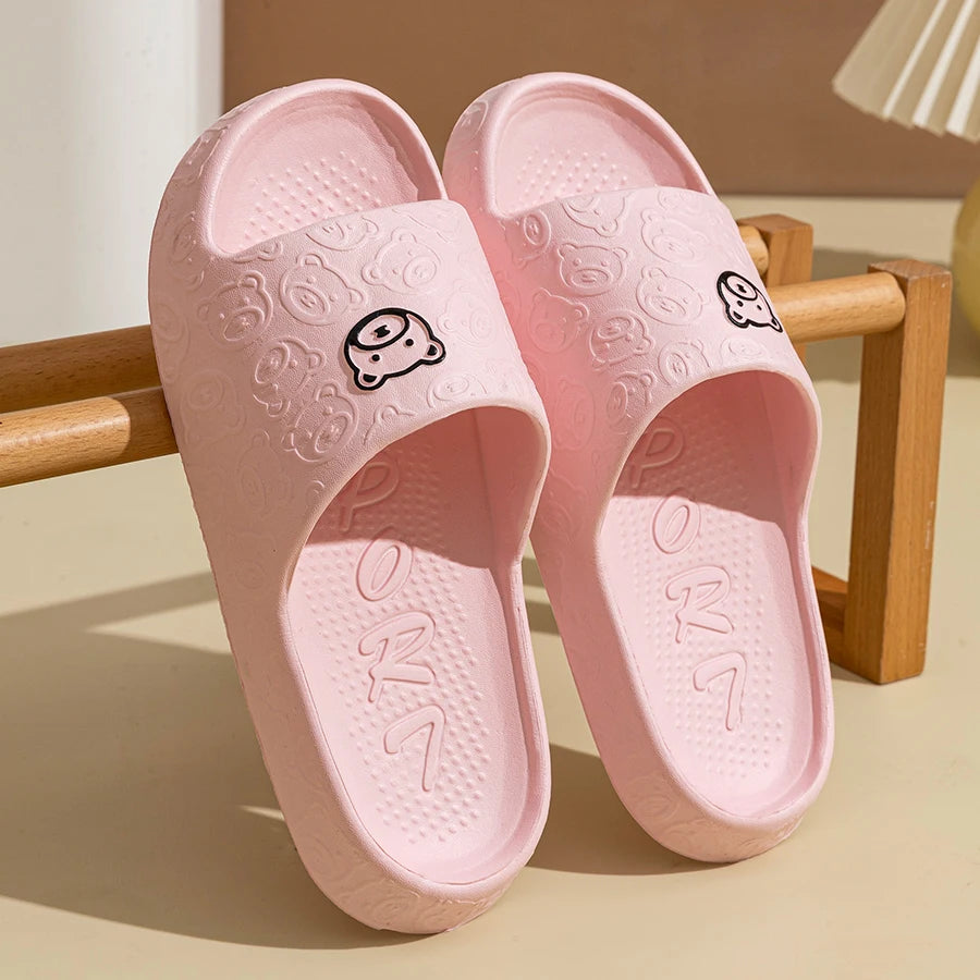 Little Bear Couple Slides – Summer Indoor &amp; Casual Slippers