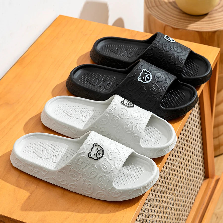 Little Bear Couple Slides – Summer Indoor &amp; Casual Slippers