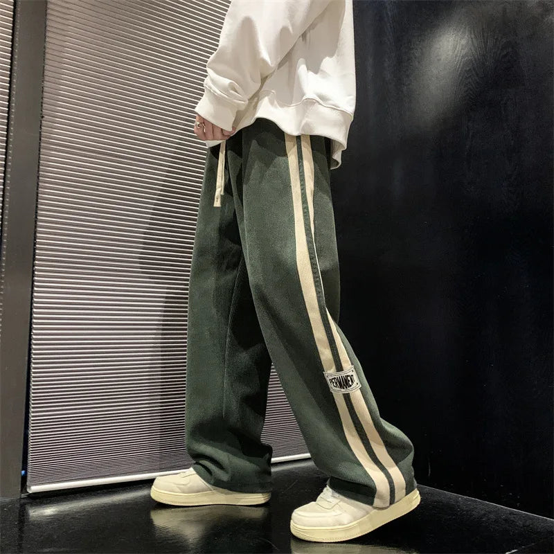 High Street Wide-Leg Corduroy Pants – Casual Streetwear Essential