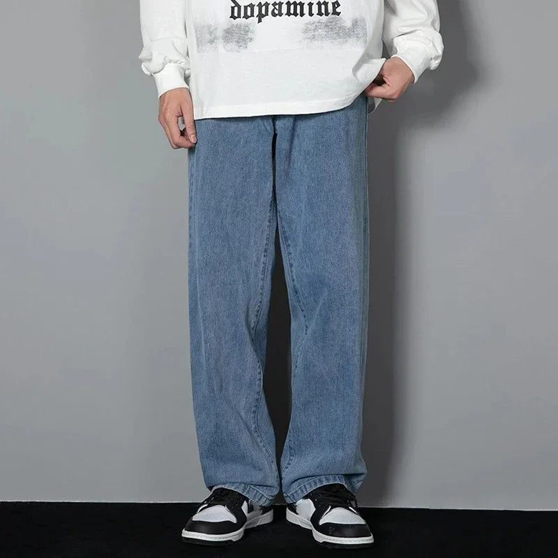 Men’s Straight-Leg Casual Jeans – Korean Fashion Meets Everyday Comfort