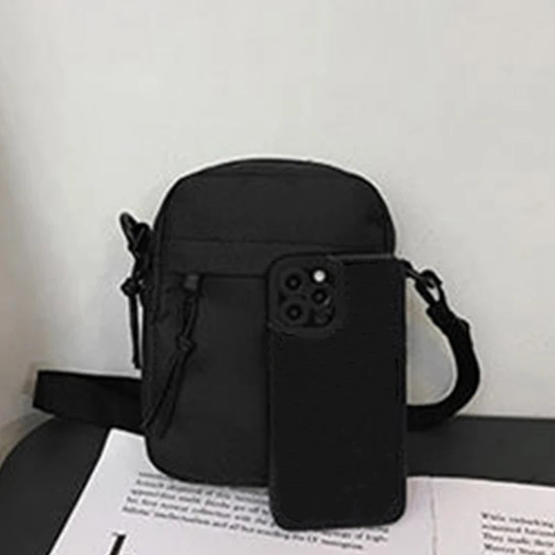 Unisex Solid-Color Single-Shoulder &amp; Crossbody Bag – Lightweight Phone Bag